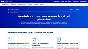 Screenshot of Hosted Private Cloud - OVHcloud
