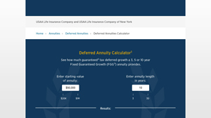 Screenshot of Deferred Annuity Calculator - USAA