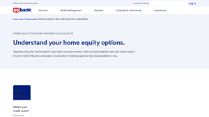 Screenshot of Home equity loan rates & HELOC calculator - U.S. Bank