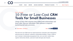Screenshot of 10 Free or Low-Cost CRM Tools for Small Businesses