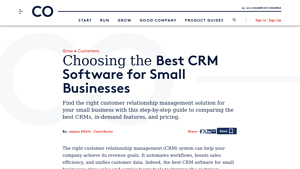 Screenshot of How to Choose the Best CRM Software - U.S. Chamber of Commerce