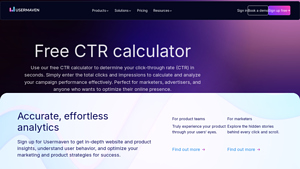 Screenshot of Free CTR calculator | Easily calculate your click-through rate