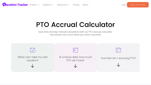 Screenshot of PTO Accrual Calculator - Vacation Tracker