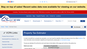 Screenshot of Estimate Taxes | Volusia County Property Appraiser's Office