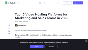 Screenshot of Top 10 Video Hosting Platforms in 2025 (Free & Paid) | Vidyard
