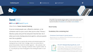 Screenshot of Host - Definition, Meaning & Synonyms - Vocabulary.com