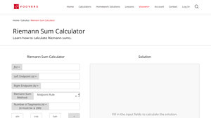 Screenshot of Riemann Sum Calculator | Best Full Solution Steps - Voovers