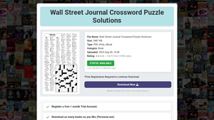 Screenshot of [PDF] Wall Street Journal Crossword Puzzle Solutions
