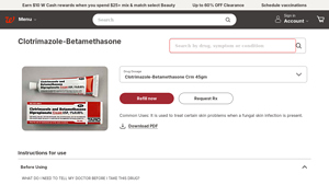 Screenshot of Clotrimazole-Betamethasone Crm 45gm | Drug Details - Walgreens