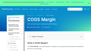 Screenshot of COGS Margin | Formula + Calculator - Wall Street Prep