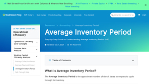 Screenshot of Average Inventory Period (AIP) | Formula + Calculator