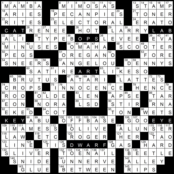 Featured image for washington post crossword puzzle - Solution to Evan Birnholz's Nov. 22 ...
