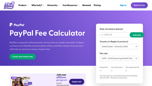 Screenshot of PayPal Fee Calculator - Indy