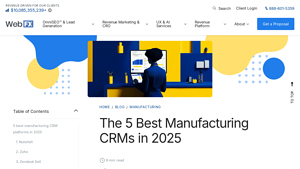 Screenshot of The 5 Best Manufacturing CRMs in 2025 - WebFX