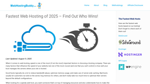 Screenshot of Fastest Web Hosting of 2025 - Find Out Who Wins!