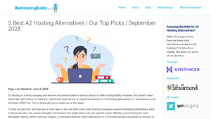 Screenshot of 5 Best A2 Hosting Alternatives | Our Top Picks | August 2025