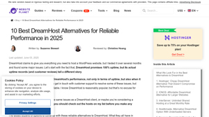 Screenshot of 10 Best DreamHost Alternatives for Reliable Performance in 2025