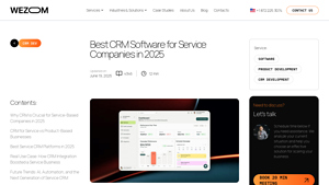 Screenshot of Best CRM Software for Service Companies in 2025 - WEZOM