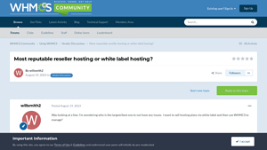 Screenshot of Most reputable reseller hosting or white label hosting?