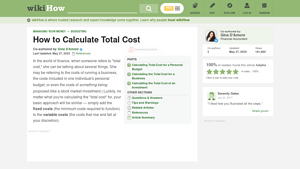 Screenshot of How to Calculate Total Cost: 13 Steps (with Pictures) - wikiHow