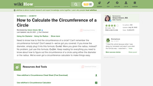 Screenshot of 3 Ways to Calculate the Circumference of a Circle - wikiHow