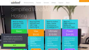 Screenshot of ASP.NET Hosting | .NET Core Hosting | Windows Hosting at Winhost