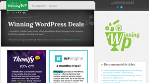 Screenshot of WordPress Blogging Deals, Coupons and Discounts - WinningWP