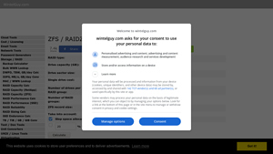 Screenshot of ZFS / RAIDZ Capacity Calculator (beta) - WintelGuy.com