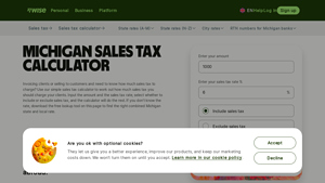 Screenshot of Michigan Sales Tax | Calculator and Local Rates | 2021 - Wise