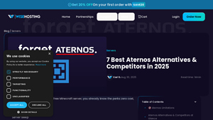 Screenshot of WiseHosting Blog - 7 Best Aternos Alternatives & Competitors in 2025