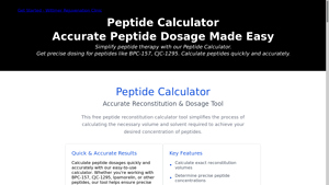 Screenshot of Peptide Calculator | Accurate Peptide Dosage Made Easy