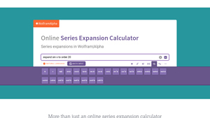 Screenshot of Series Expansion Calculator: Step-by-Step Solutions - Wolfram|Alpha