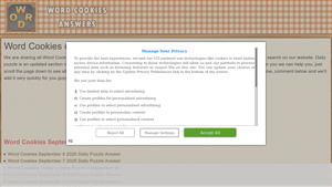 Screenshot of Word Cookies daily puzzle answers (Updated Daily)
