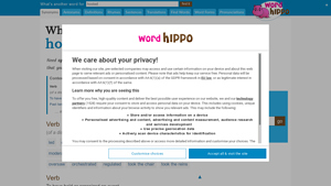 Screenshot of What is another word for hosted? | Hosted Synonyms - WordHippo