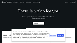 Screenshot of WordPress.com Pricing | Find the Perfect Plan for Your Site