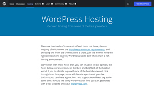 Screenshot of WordPress Hosting