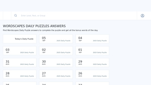 Screenshot of Wordscapes Daily Puzzle Answers Updated Today - YourDictionary