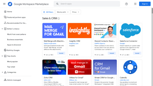 Screenshot of CRM - Google Workspace Marketplace - Sales