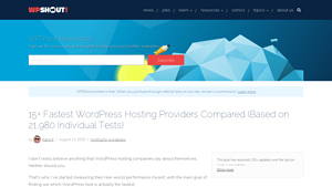 Screenshot of 15+ Fastest WordPress Hosting Providers Compared in 2025