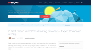 Screenshot of 10 Best Cheap WordPress Hosting Providers - Expert Compared