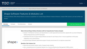 Screenshot of Shape Software Features, Modules & Capabilities [2025] | TEC