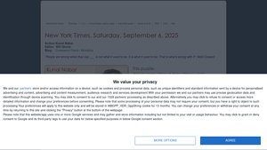 Screenshot of Thursday, September 4, 2025 NYT crossword by Colin Ernst, No. 0904