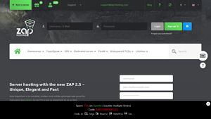Screenshot of Server Hosting with ZAP 2.5 - instant online & prepaid - ZAP-Hosting ...