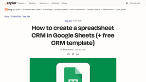 Screenshot of Create a Google Sheets spreadsheet CRM (+ template) - Zapier