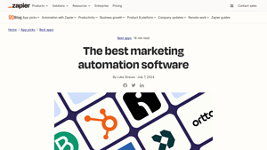 Screenshot of The 9 best marketing automation software tools - Zapier