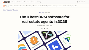 Screenshot of The 9 best CRM software for real estate agents in 2025 - Zapier