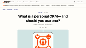 Screenshot of What is a personal CRM—and should you use one? - Zapier