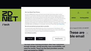 Screenshot of Best email hosting services 2025: My top picks for personal ... - ZDNET