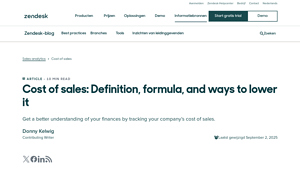 Screenshot of Cost of sales: Definition, formula, and ways to lower it - Zendesk