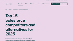 Screenshot of Top 15 Salesforce competitors and alternatives for 2025 - Zendesk